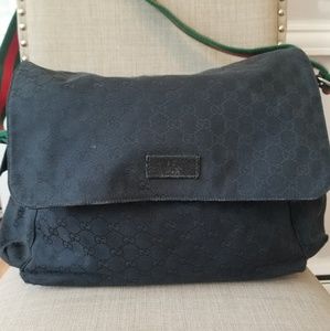Black Gucci Canvas Diaper Bag